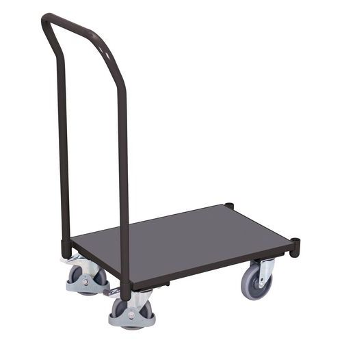 Plošinové vozíky s madlom Euro systém, do 250 kg, 74 x 41,5 x 97 cm