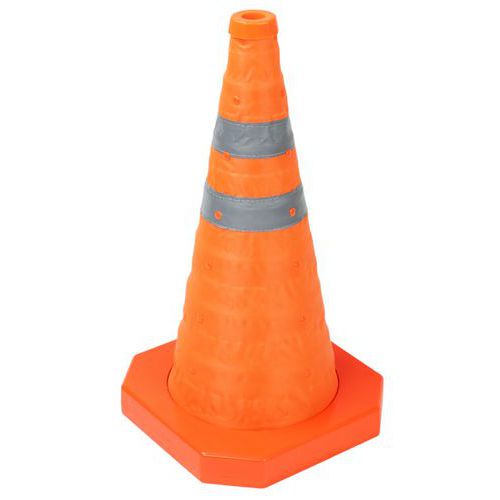 Skladací reflexný dopravný kužeľ Manutan Expert K3, 45 cm Skladací reflexný dopravný kužeľ Manutan Expert K3, 45 cm