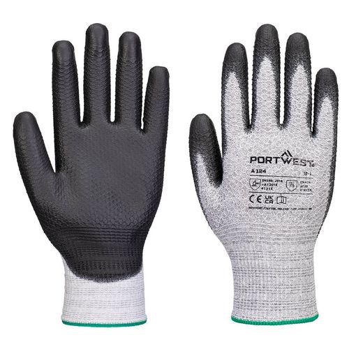 Rukavice Grip 13 PU diamantové pletenie (12ks), čierna/sivá
