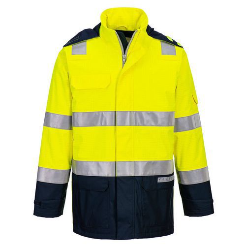 Bizflame Rain+ Hi-Vis Light Arc Bunda, modrá/žltá