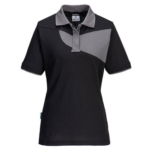 Dámske polo-tričko PW2, čierna/sivá
