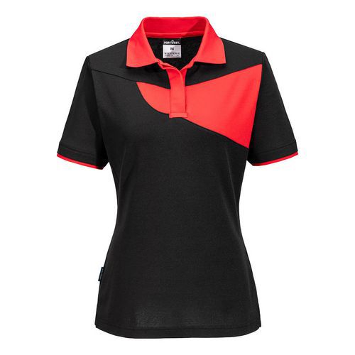 Dámske polo-tričko PW2, červená/čierna