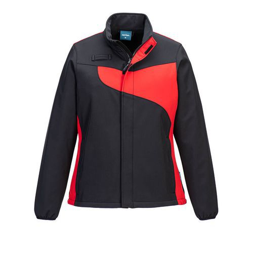 PW2 Dámska Softshell bunda (2L), červená/čierna