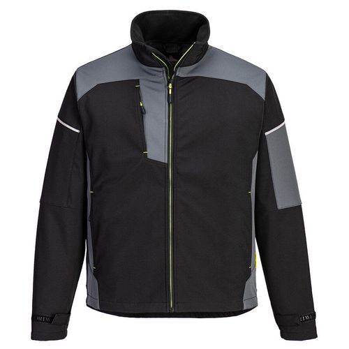 PW3 Bunda Softshell (3L), čierna/sivá