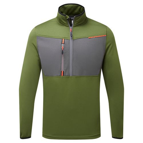 WX3 Polo-zipsový fleece, tmavozelená