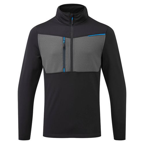 WX3 Polo-zipsový fleece, čierna