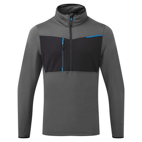 WX3 Polo-zipsový fleece, sivá