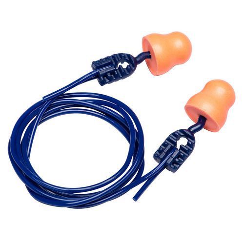 PU zátky do uší Easy Fit s káblom (200 párov), oranžová