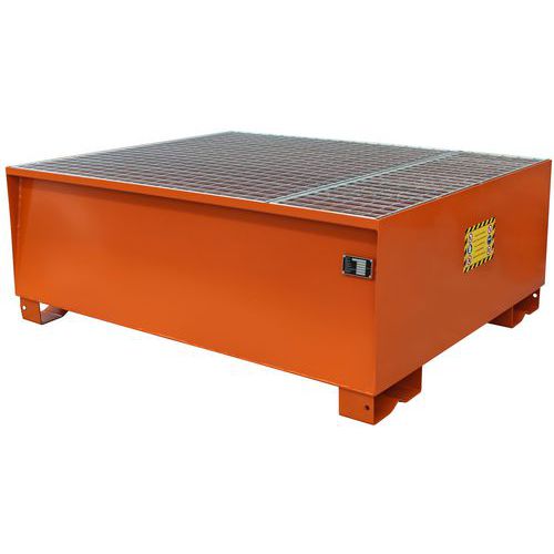 Oceľové záchytné misky pod kontajner IBC, oranžové