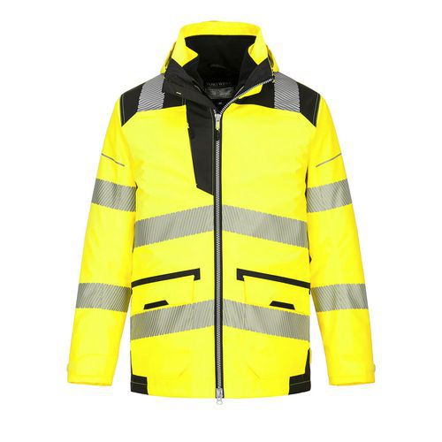 PW3 Hi-Vis 5 v 1 bunda, čierna/žltá
