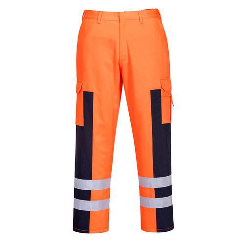 Hi-Vis balistické nohavice, modrá/oranžová
