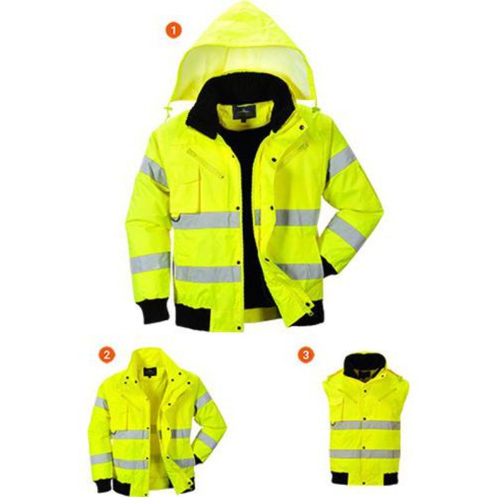 Reflexní nepromokavá bunda Bomber Hi-Vis 3v1