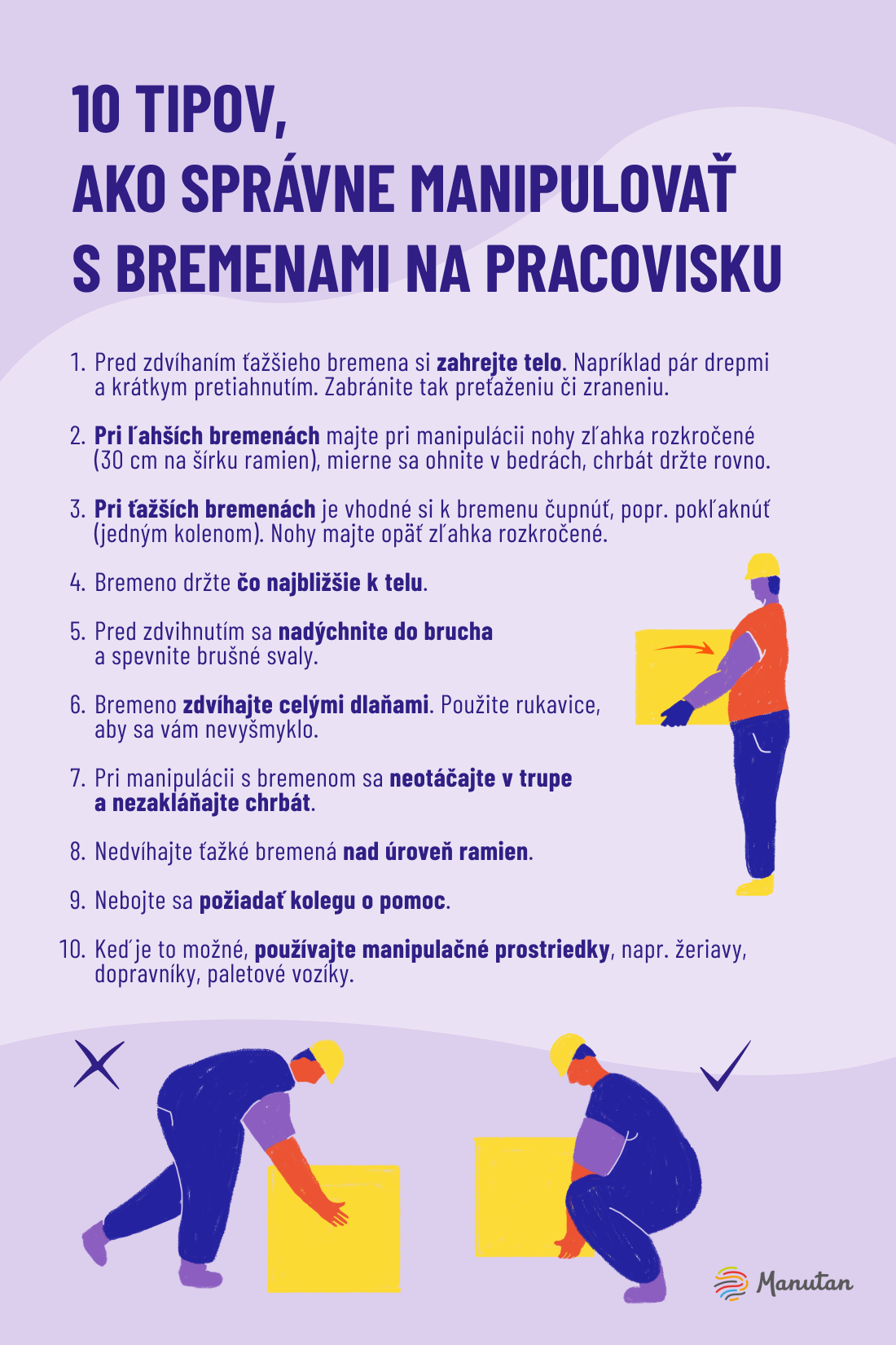 [Plagát na stiahnutie] Ako manipulovať s bremenami na pracovisku