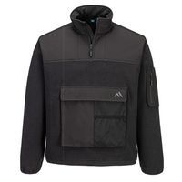 KX3 Fleece na zips 1/4, čierna
