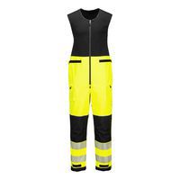 PW3 Hi-Vis Salopettes do dažďa (3L), čierna/žltá