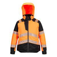 PW3 Dámska Zimná Hi-Vis Bunda, čierna/oranžová