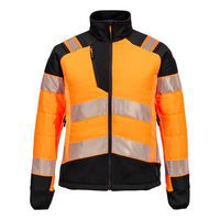 PW3 Hi-Vis Dámska Hybrid Baffle Bunda, čierna/oranžová