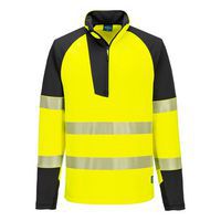 PW3 Hi-Vis mikina 1/4 zips, čierna/žltá