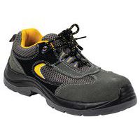 Pracovné semišové poltopánky Manutan Expert s oceľovou špicou, zelené/sivé