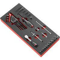 Penový modul s račňou 1/4 a nástrčnými kľúčmi Facom, 46 ks