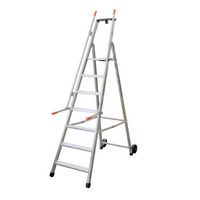 Pojazdné hliníkové schodíky Facal s držiakom, 7 stupňov