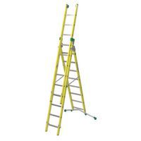 Výsuvný sklolaminátový rebrík Facal, 9 + 9 + 8 priečok