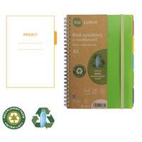 Blok krúžkový s rozdeľovačmi ECO LUMA, 100 listov, A5