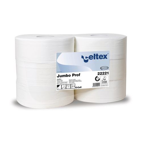 Toaletný papier Celtex Lux Jumbo 2-vrstvový, 27 cm, 1780 útržkov, biely, 6 kotúčov Toaletný papier Celtex Lux Jumbo 2-vrstvový, 27 cm, 1780 útržkov, biely, 6 kotúčov