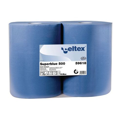 Priemyselné papierové utierky Celtex Super Blue 3-vrstvové, 500 útržkov, 2 ks Priemyselné papierové utierky Celtex Super Blue 3-vrstvové, 500 útržkov, 2 ks