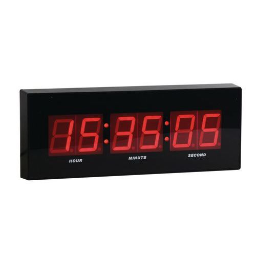 LED digitálne hodiny DG2 Manutan, šírka 31 cm LED digitálne hodiny DG2 Manutan, šírka 31 cm