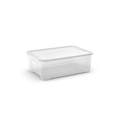Plastové úložné boxy s vekom, priehľadné