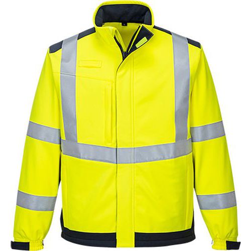 Modaflame Multi Norm Arc Softshell bunda, modrá/žltá