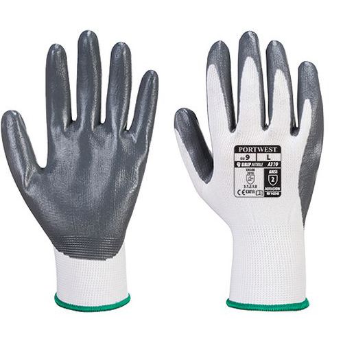 Rukavice nitrilové Flexo Grip, biela/sivá Rukavice nitrilové Flexo Grip, biela/sivá