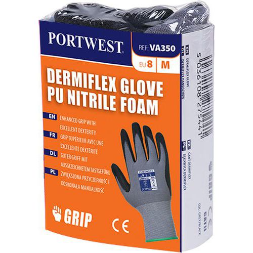 DermiFlex automatové rukavice, sivá/čierna