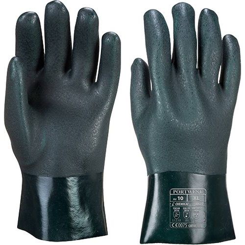 Rukavice Double Dipped PVC 27 cm, zelená Rukavice Double Dipped PVC 27 cm, zelená