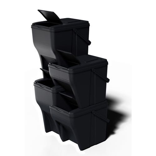 Súprava 4 ks plastových odpadkových košov ECOset na triedený odpad, objem 2 x 25 l + 2 x 35 l Súprava 4 ks plastových odpadkových košov ECOset na triedený odpad, objem 2 x 25 l + 2 x 35 l