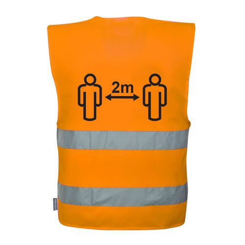 Hi-Vis vesta 2m sociálny odstup, oranžová Hi-Vis vesta 2m sociálny odstup, oranžová